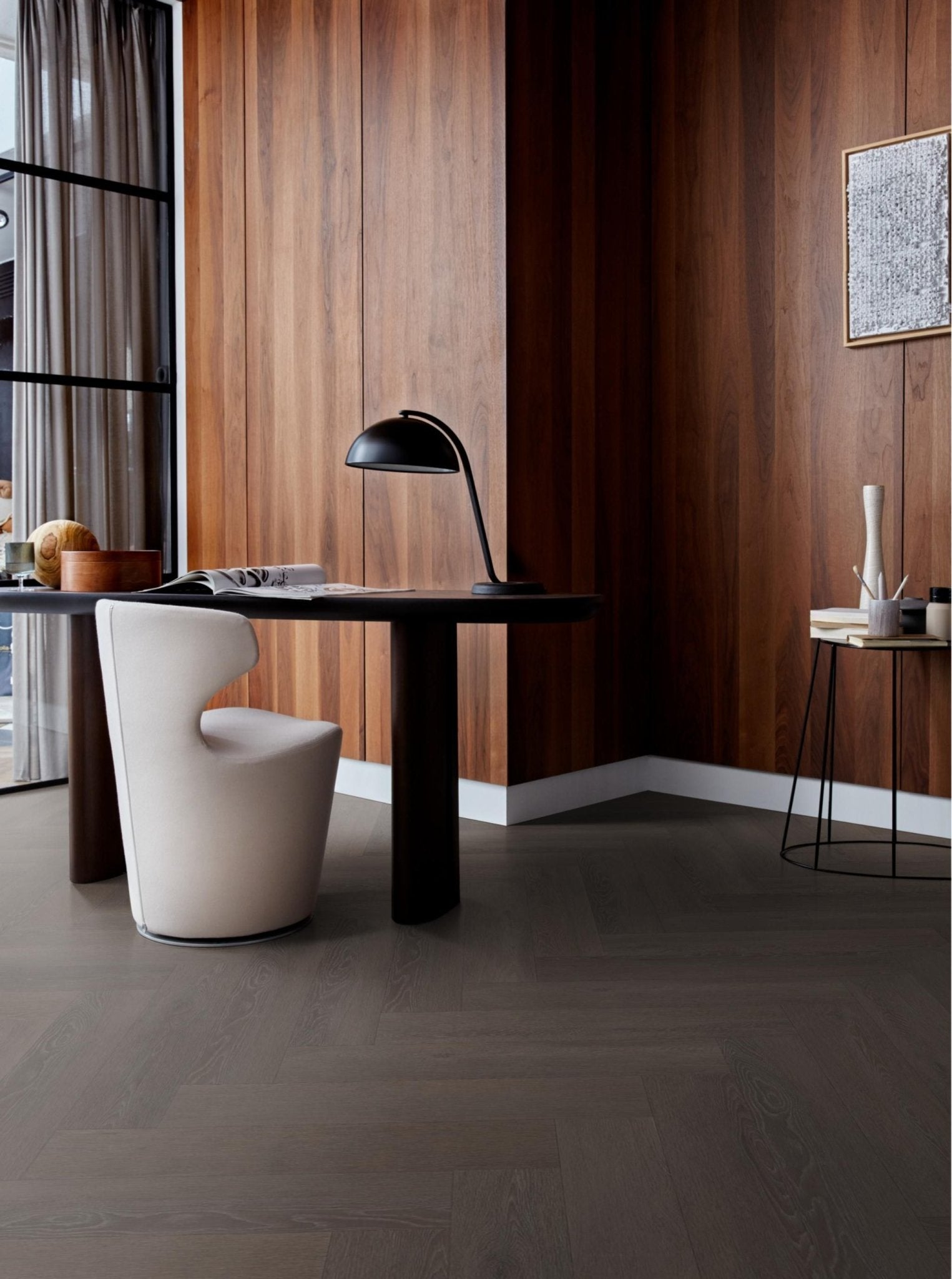 vtwonen Click PVC Herringbone Charcoal SRC Visgraat - Solza.nl